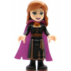 LEGO Disney Minifigure Anna Black Dress Magenta Dark Purple Cape